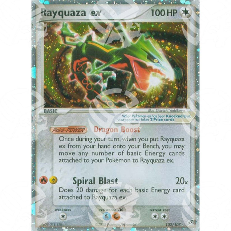 EX Deoxys - Rayquaza ex - Holo Rare 102/107 - Warcard - EX Deoxys - Rayquaza ex - Holo Rare 102/107 i prezzi più bassi sul mercato, solo da www.warcardshop.com! Carte singole, box, buste e mazzi.