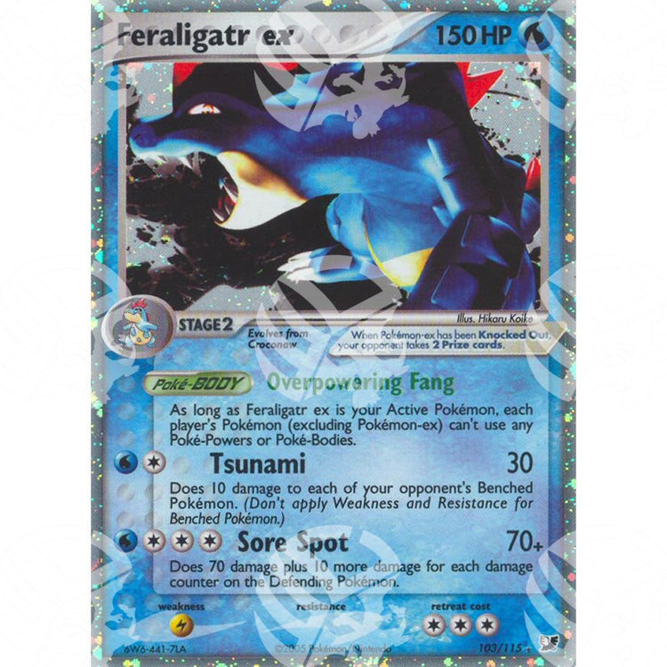 EX Forze Segrete - Feraligatr ex - Holo Rare 103/115 - Warcard - EX Forze Segrete - Feraligatr ex - Holo Rare 103/115 i prezzi più bassi sul mercato, solo da www.warcardshop.com! Carte singole, box, buste e mazzi.