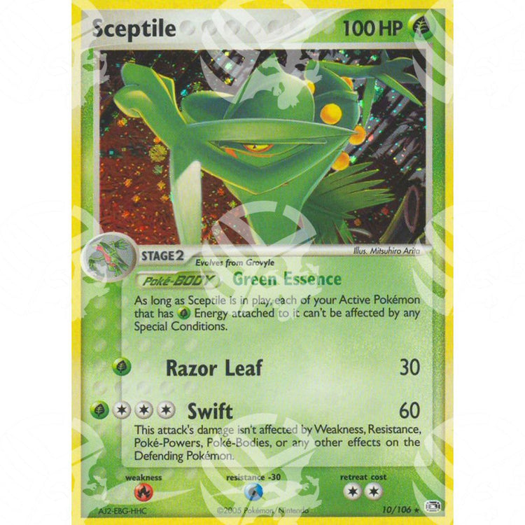 EX Smeraldo - Sceptile - Holo Rare 10/106 - Warcard - EX Smeraldo - Sceptile - Holo Rare 10/106 i prezzi più bassi sul mercato, solo da www.warcardshop.com! Carte singole, box, buste e mazzi.