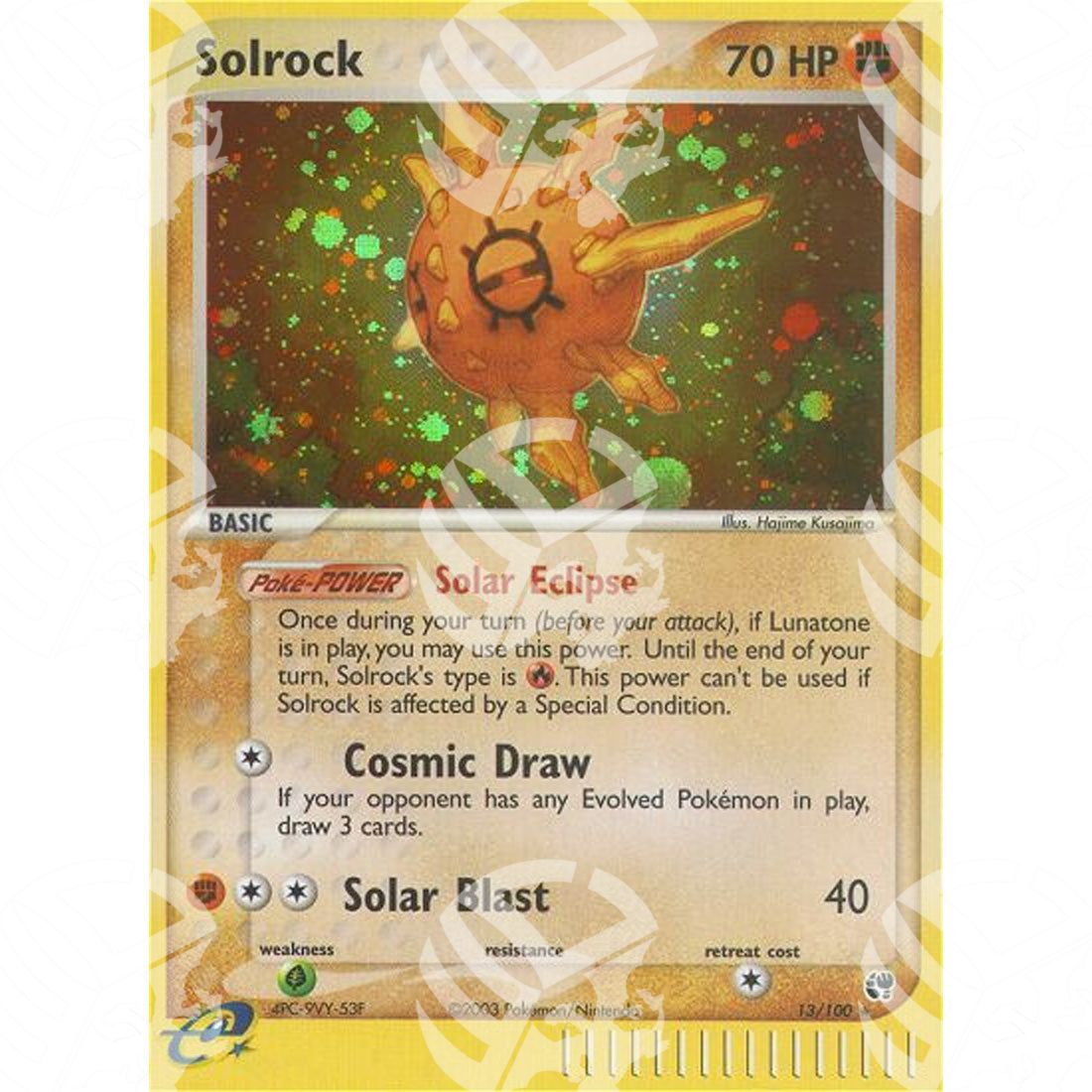 EX Tempesta Di Sabbia - Solrock - Holo Rare 13/100 - Warcard - EX Tempesta Di Sabbia - Solrock - Holo Rare 13/100 i prezzi più bassi sul mercato, solo da www.warcardshop.com! Carte singole, box, buste e mazzi.