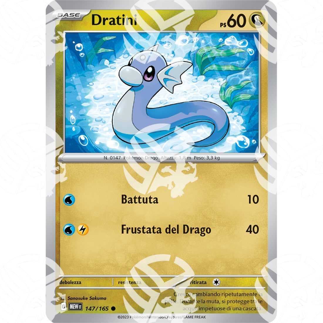 151 - Dratini - 147/165 - Warcard - 151 - Dratini - 147/165 i prezzi più bassi sul mercato, solo da www.warcardshop.com! Carte singole, box, buste e mazzi.