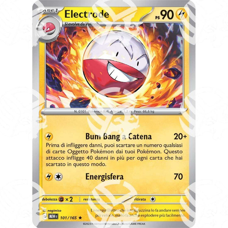 151 - Electrode - Holo Rare 101/165 - Warcard - 151 - Electrode - Holo Rare 101/165 i prezzi più bassi sul mercato, solo da www.warcardshop.com! Carte singole, box, buste e mazzi.