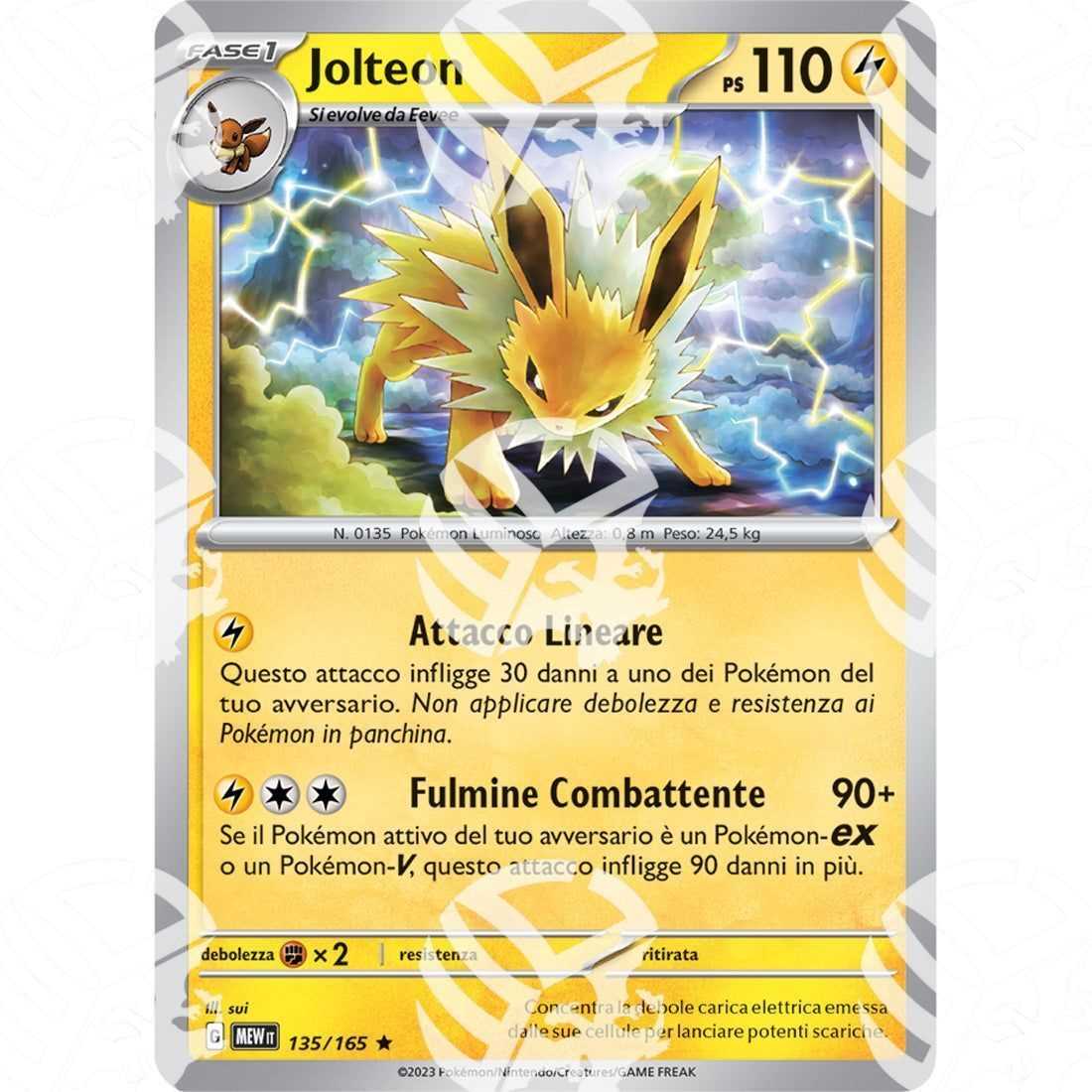 151 - Jolteon - Holo Rare 135/165 - Warcard - 151 - Jolteon - Holo Rare 135/165 i prezzi più bassi sul mercato, solo da www.warcardshop.com! Carte singole, box, buste e mazzi.