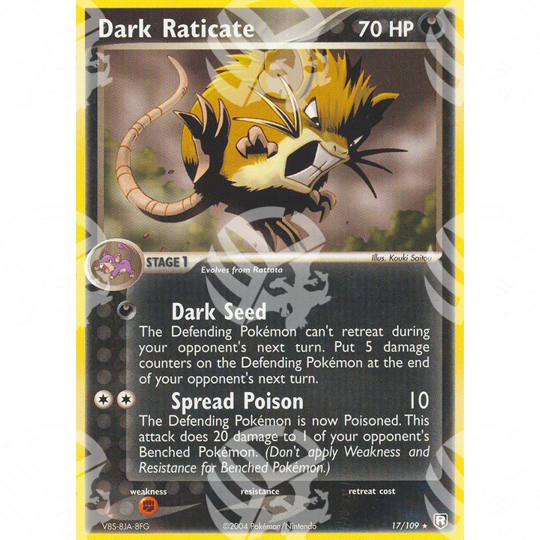 EX Team Rocket Returns - Dark Raticate - 17/109 - Warcard - EX Team Rocket Returns - Dark Raticate - 17/109 i prezzi più bassi sul mercato, solo da www.warcardshop.com! Carte singole, box, buste e mazzi.