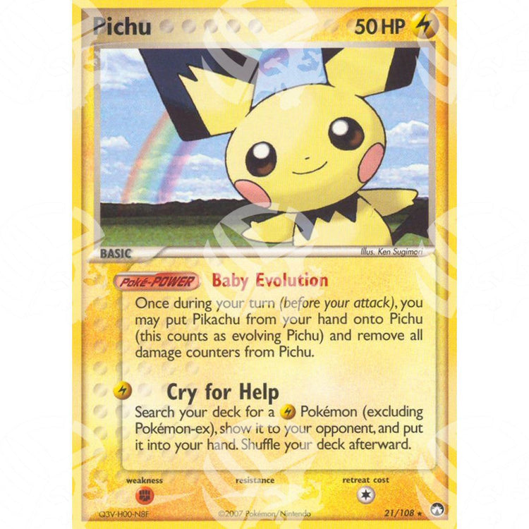 EX Power Keepers - Pichu - 21/108 - Warcard - EX Power Keepers - Pichu - 21/108 i prezzi più bassi sul mercato, solo da www.warcardshop.com! Carte singole, box, buste e mazzi.