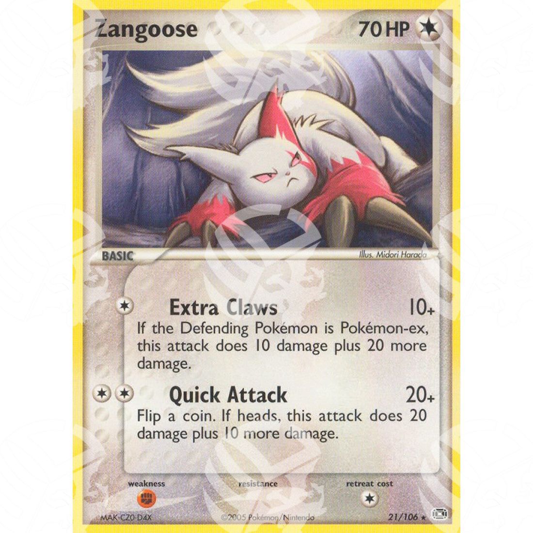 EX Smeraldo - Zangoose - 21/106 - Warcard - EX Smeraldo - Zangoose - 21/106 i prezzi più bassi sul mercato, solo da www.warcardshop.com! Carte singole, box, buste e mazzi.