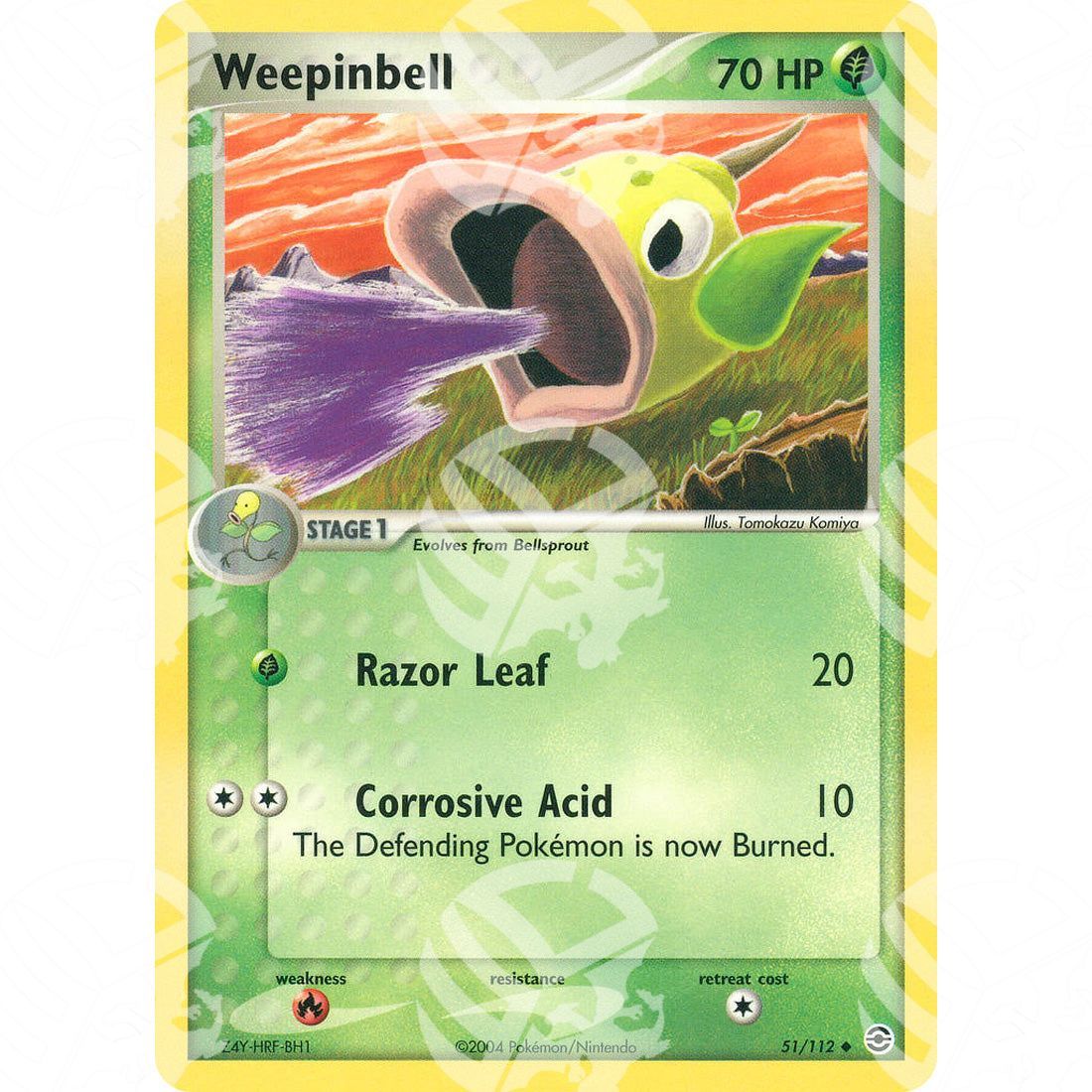 EX RossoFuoco e VerdeFoglia - Weepinbell - 51/112 - Warcard - EX RossoFuoco e VerdeFoglia - Weepinbell - 51/112 i prezzi più bassi sul mercato, solo da www.warcardshop.com! Carte singole, box, buste e mazzi.