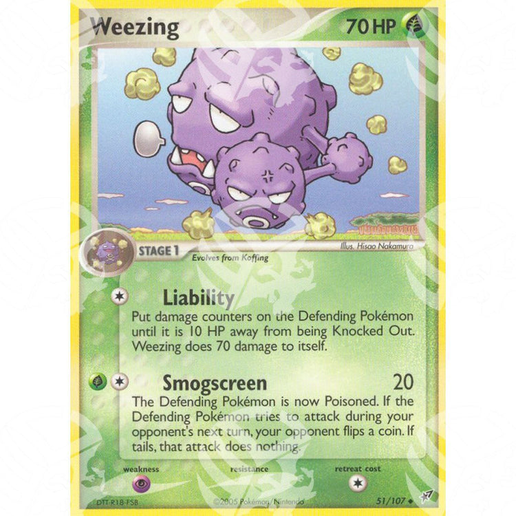 EX Deoxys - Weezing - 51/107 - Warcard - EX Deoxys - Weezing - 51/107 i prezzi più bassi sul mercato, solo da www.warcardshop.com! Carte singole, box, buste e mazzi.