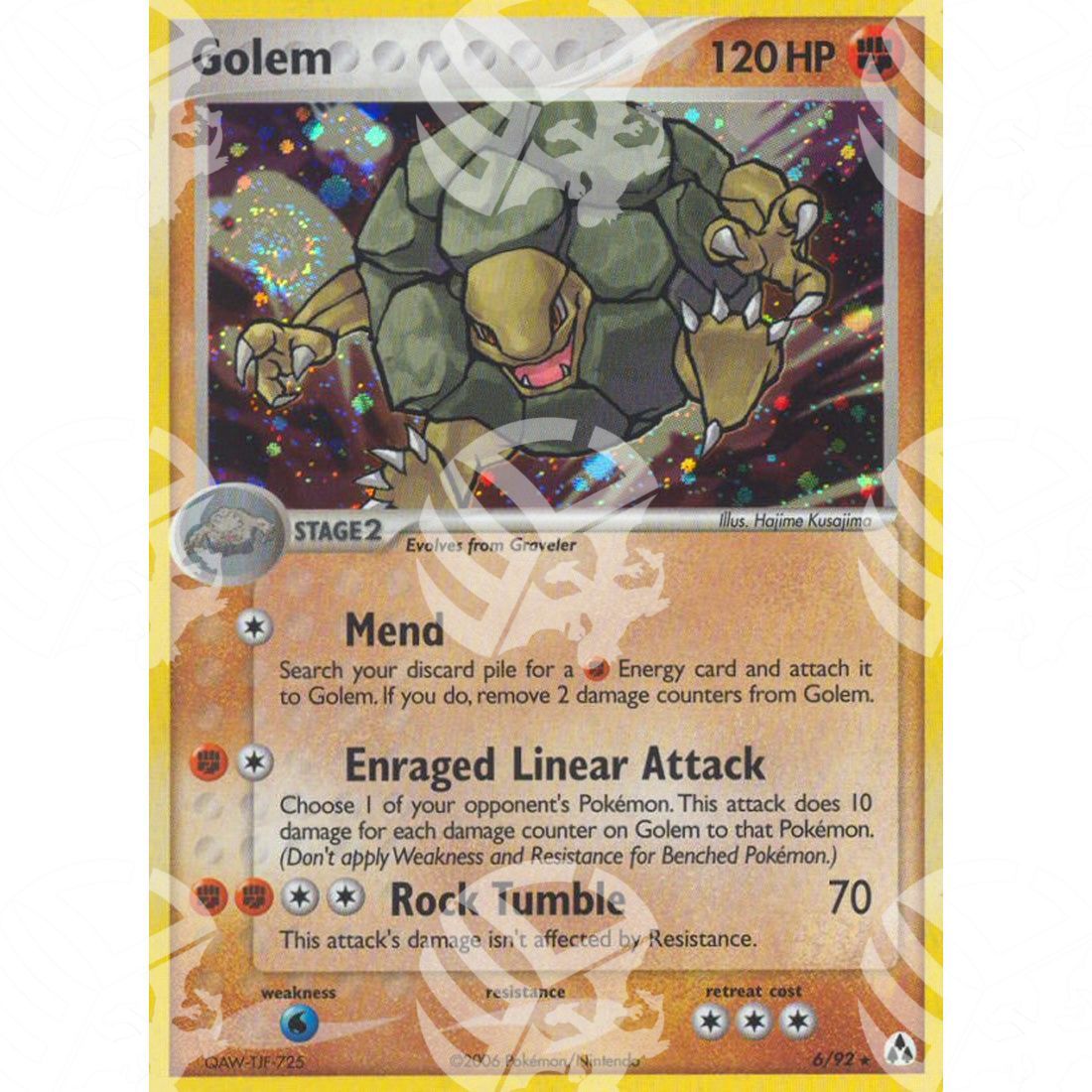 EX La Leggenda di Mew - Golem - Holo Rare 6/92 - Warcard - EX La Leggenda di Mew - Golem - Holo Rare 6/92 i prezzi più bassi sul mercato, solo da www.warcardshop.com! Carte singole, box, buste e mazzi.