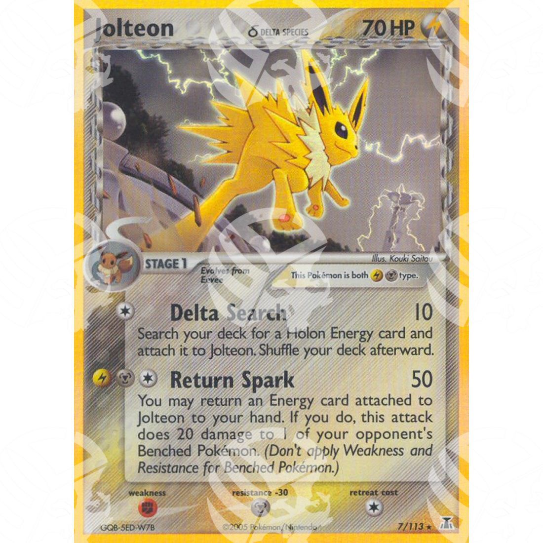 EX Specie Delta - Jolteon δ - Holo Rare 7/113 - Warcard - EX Specie Delta - Jolteon δ - Holo Rare 7/113 i prezzi più bassi sul mercato, solo da www.warcardshop.com! Carte singole, box, buste e mazzi.