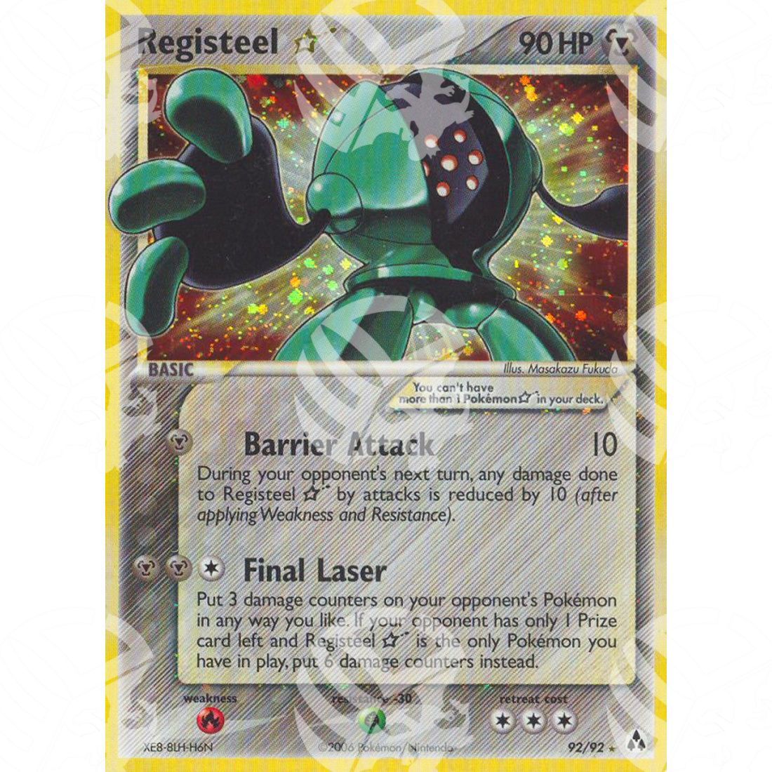 EX La Leggenda di Mew - Registeel ☆ - Holo Rare 92/92 - Warcard - EX La Leggenda di Mew - Registeel ☆ - Holo Rare 92/92 i prezzi più bassi sul mercato, solo da www.warcardshop.com! Carte singole, box, buste e mazzi.