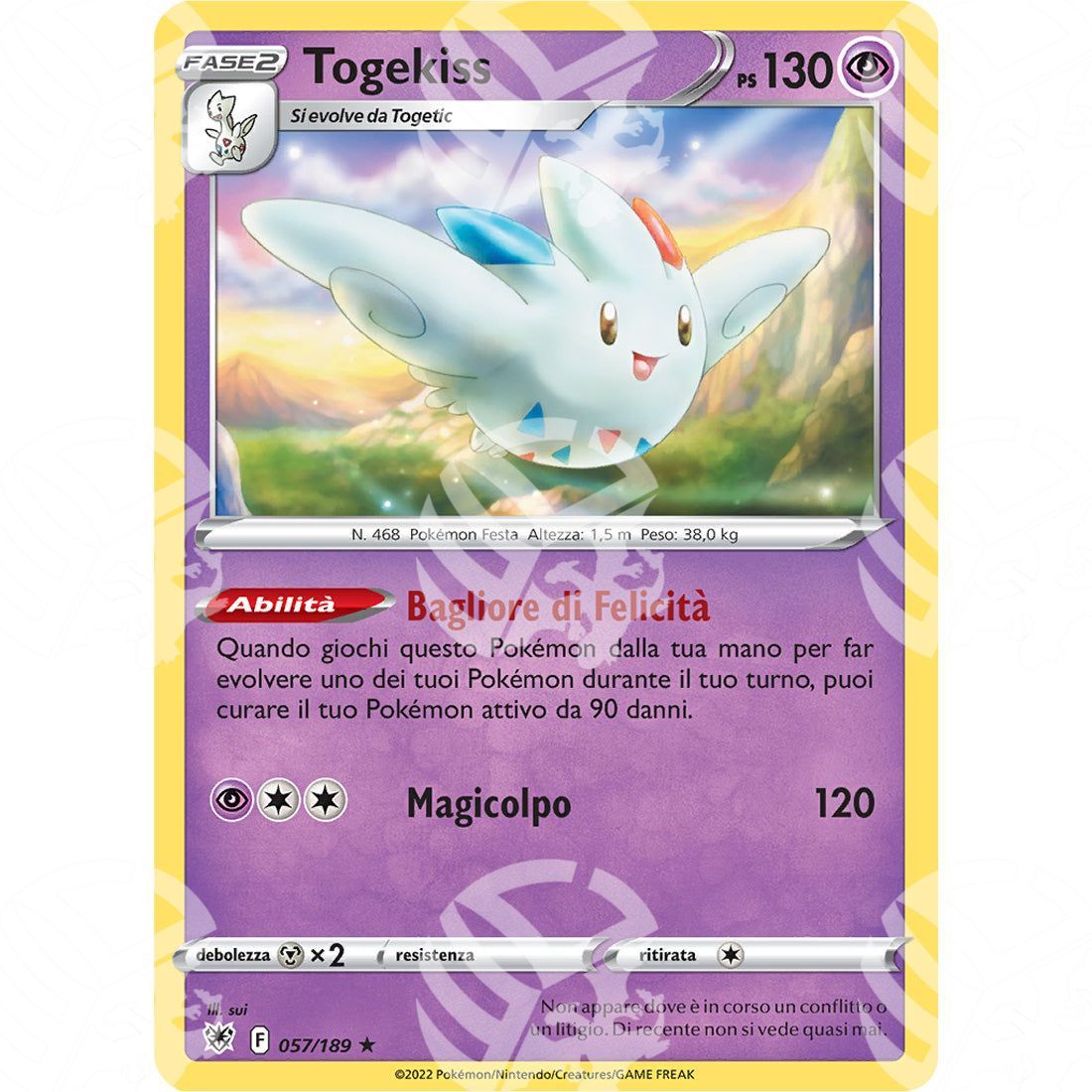 Lucentezza Siderale - Togekiss - Holo Rare 057/189 - Warcard - Lucentezza Siderale - Togekiss - Holo Rare 057/189 i prezzi più bassi sul mercato, solo da www.warcardshop.com! Carte singole, box, buste e mazzi.