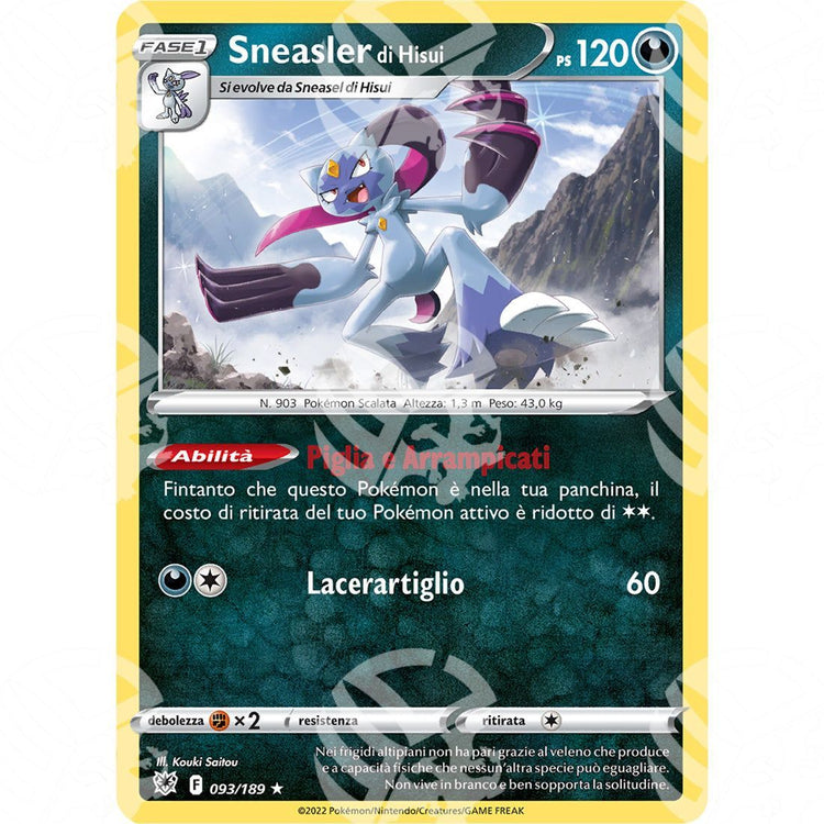 Lucentezza Siderale - Hisuian Sneasler - Holo Rare 093/189 - Warcard - Lucentezza Siderale - Hisuian Sneasler - Holo Rare 093/189 i prezzi più bassi sul mercato, solo da www.warcardshop.com! Carte singole, box, buste e mazzi.