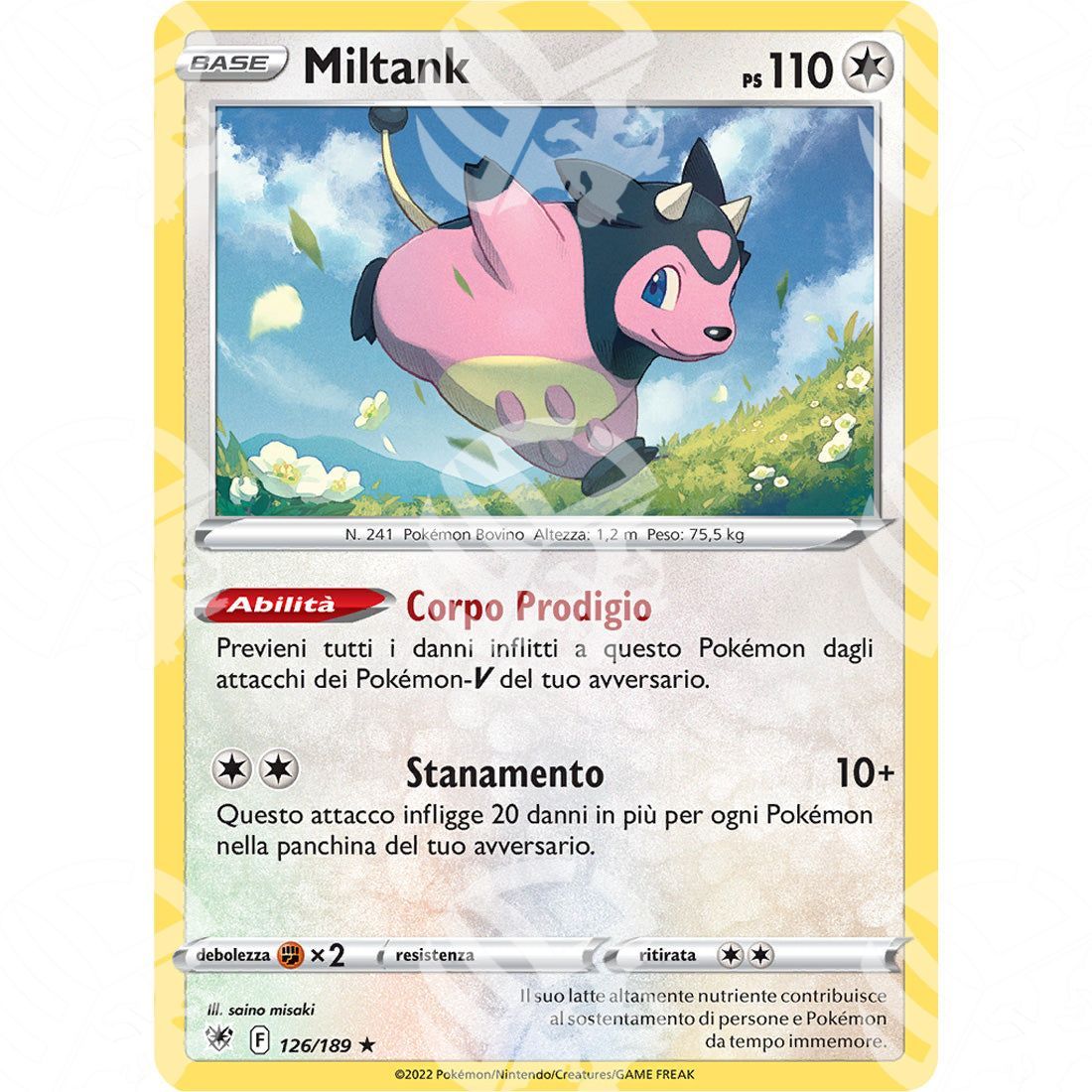 Lucentezza Siderale - Miltank - Holo Rare 126/189 - Warcard - Lucentezza Siderale - Miltank - Holo Rare 126/189 i prezzi più bassi sul mercato, solo da www.warcardshop.com! Carte singole, box, buste e mazzi.