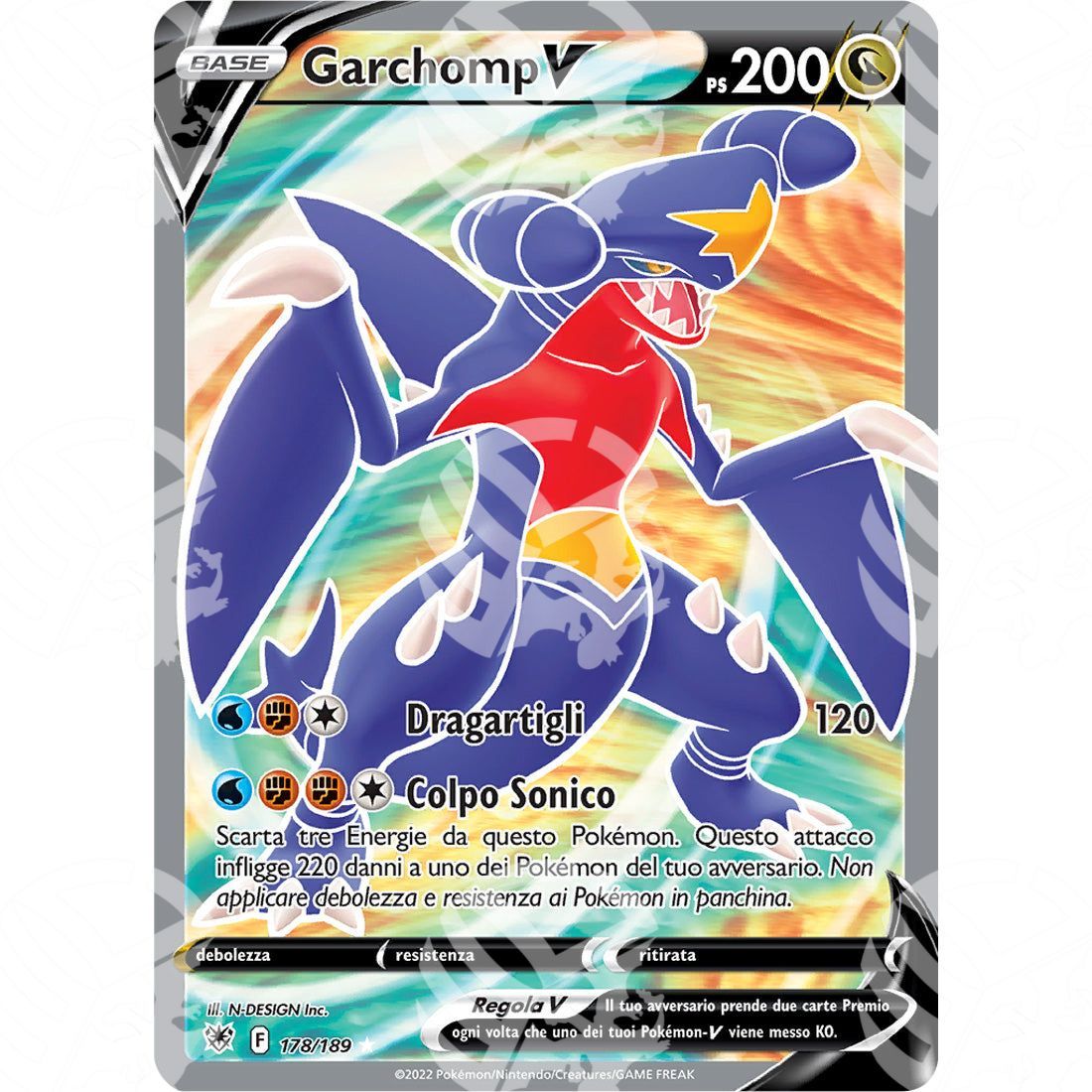 Lucentezza Siderale - Garchomp V - Ultra Rare 178/189 - Warcard - Lucentezza Siderale - Garchomp V - Ultra Rare 178/189 i prezzi più bassi sul mercato, solo da www.warcardshop.com! Carte singole, box, buste e mazzi.