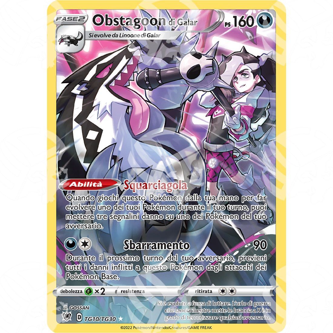 Lucentezza Siderale - Galarian Obstagoon - Holo Rare TG10/TG30 - Warcard - Lucentezza Siderale - Galarian Obstagoon - Holo Rare TG10/TG30 i prezzi più bassi sul mercato, solo da www.warcardshop.com! Carte singole, box, buste e mazzi.