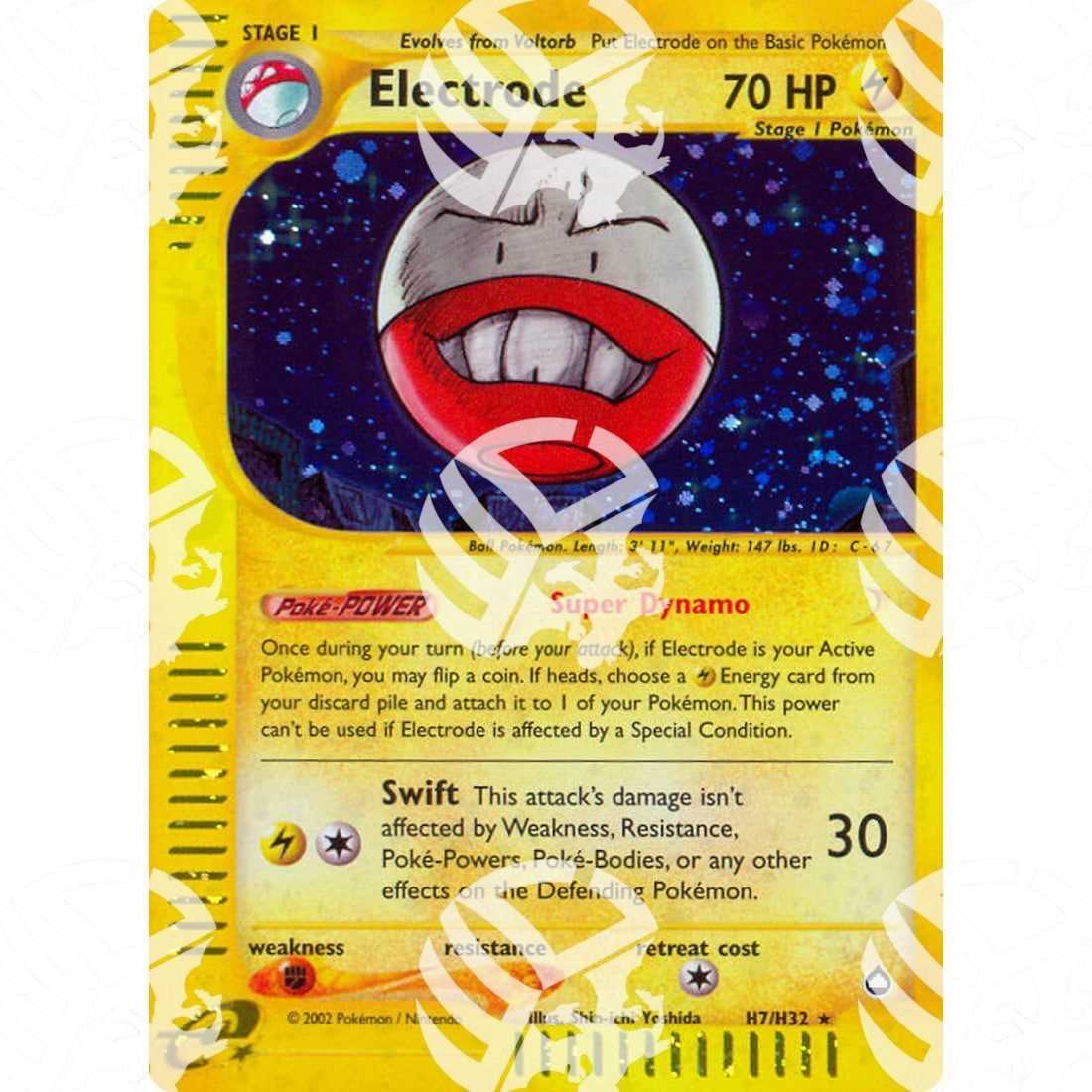 Aquapolis - Electrode - Holo Rare H7/H32 - Warcard - Aquapolis - Electrode - Holo Rare H7/H32 i prezzi più bassi sul mercato, solo da www.warcardshop.com! Carte singole, box, buste e mazzi.