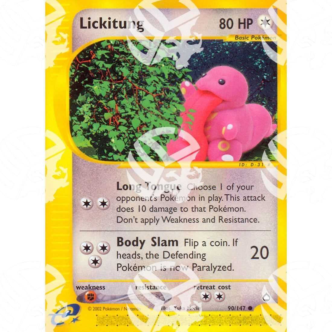 Aquapolis - Lickitung - 90/147 - Warcard - Aquapolis - Lickitung - 90/147 i prezzi più bassi sul mercato, solo da www.warcardshop.com! Carte singole, box, buste e mazzi.