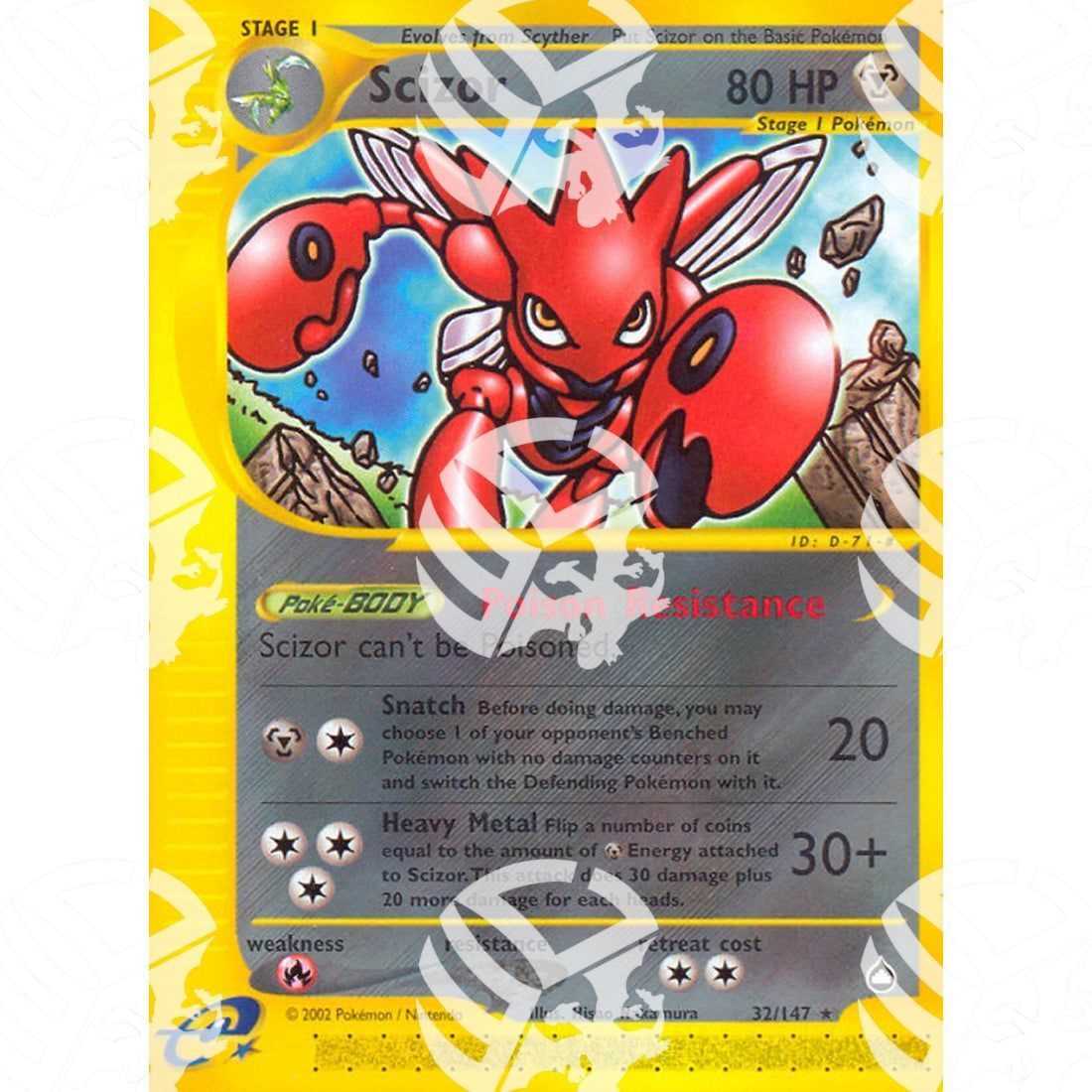 Aquapolis - Scizor - 32/147 - Warcard - Aquapolis - Scizor - 32/147 i prezzi più bassi sul mercato, solo da www.warcardshop.com! Carte singole, box, buste e mazzi.