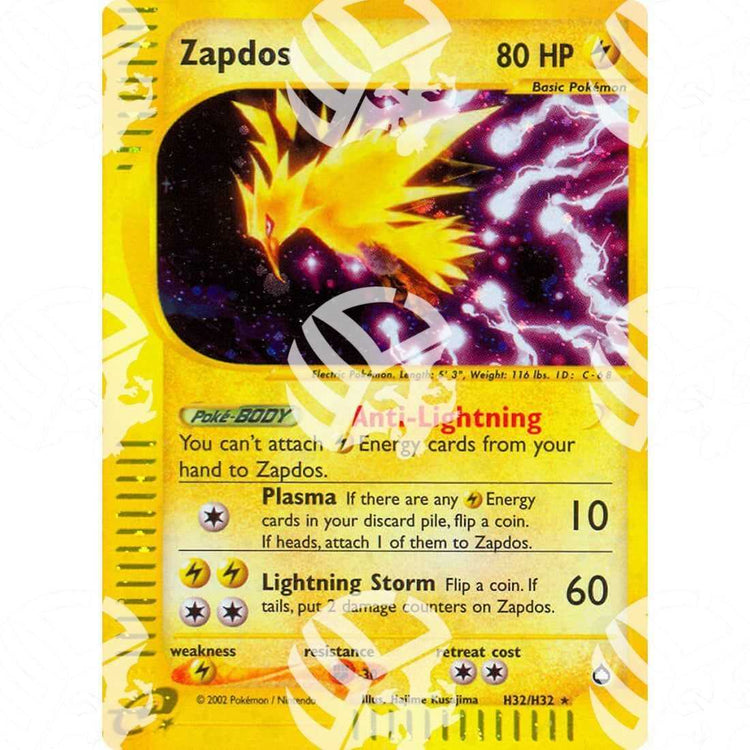 Aquapolis - Zapdos - Holo Rare H32/H32 - Warcard - Aquapolis - Vileplume - Holo Rare H31/H32 i prezzi più bassi sul mercato, solo da www.warcardshop.com! Carte singole, box, buste e mazzi.