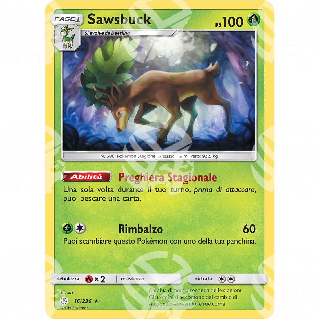 Eclissi Cosmica - Sawsbuck - Holo Rare 16/236 - Warcard - Eclissi Cosmica - Sawsbuck - Holo Rare 16/236 i prezzi più bassi sul mercato, solo da www.warcardshop.com! Carte singole, box, buste e mazzi.