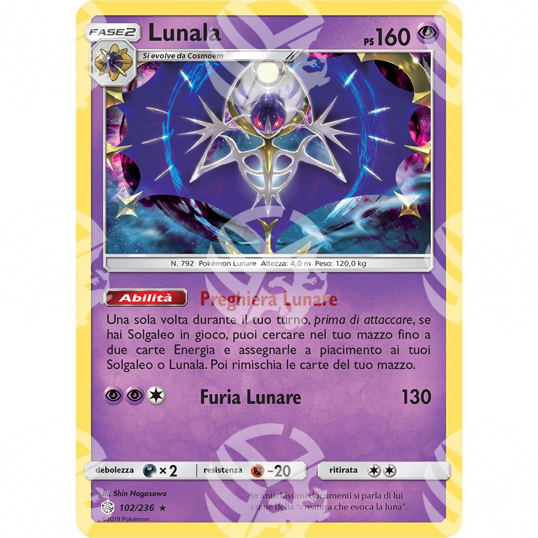 Eclissi Cosmica - Lunala - Holo Rare 102/236 - Warcard - Eclissi Cosmica - Lunala - Holo Rare 102/236 i prezzi più bassi sul mercato, solo da www.warcardshop.com! Carte singole, box, buste e mazzi.