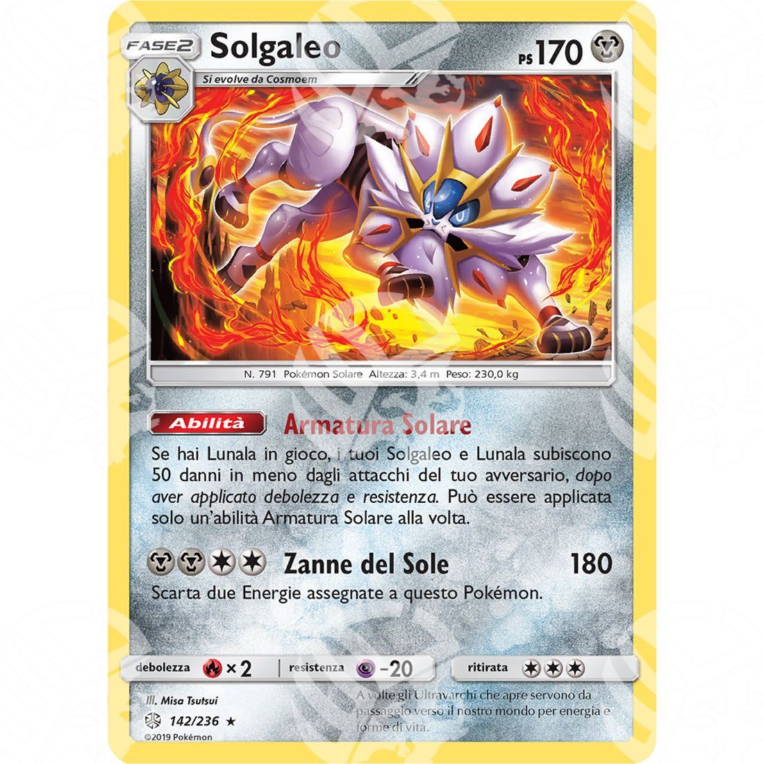 Eclissi Cosmica - Solgaleo - Holo Rare 142/236 - Warcard - Eclissi Cosmica - Solgaleo - Holo Rare 142/236 i prezzi più bassi sul mercato, solo da www.warcardshop.com! Carte singole, box, buste e mazzi.