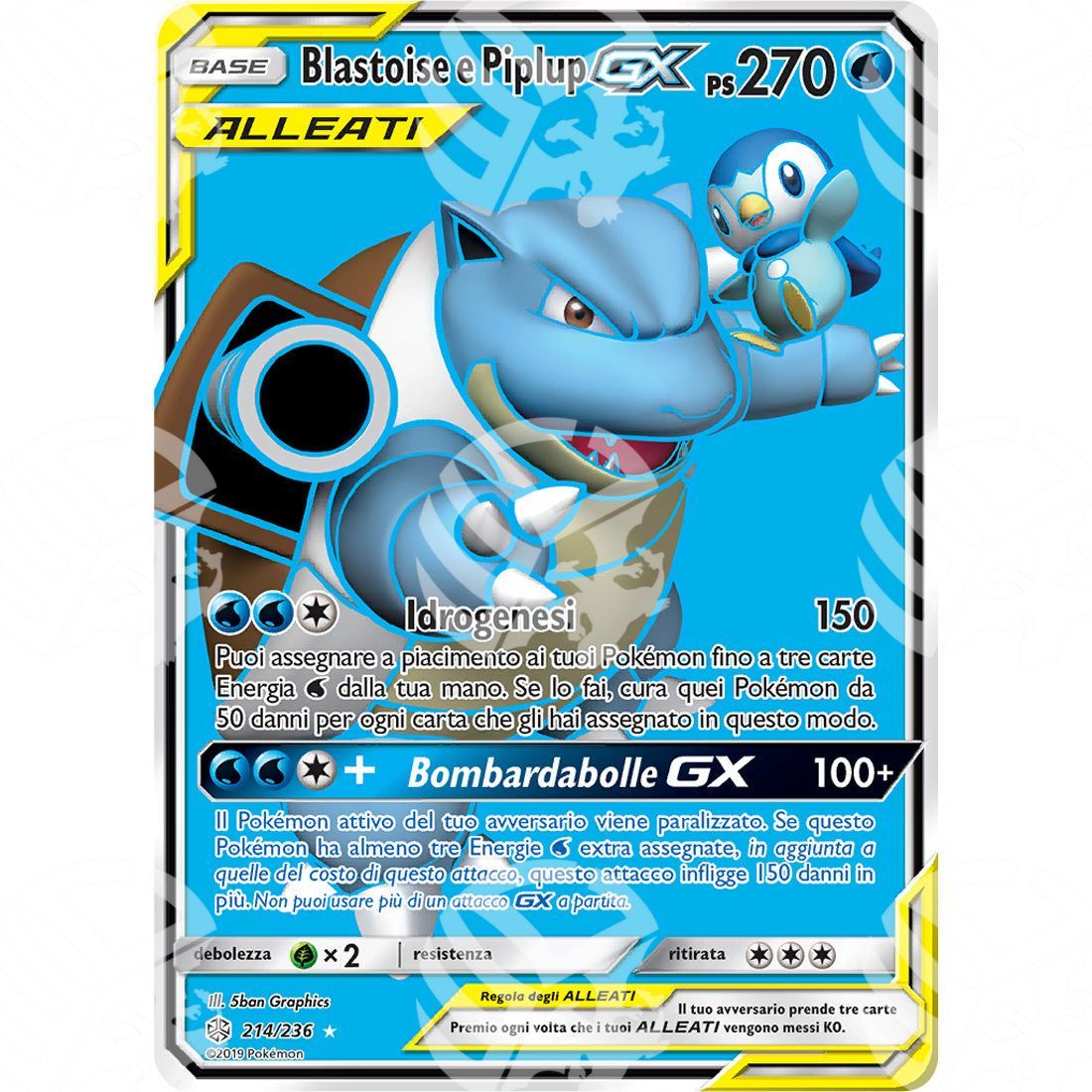 Eclissi Cosmica - Blastoise & Piplup GX - Secret Rare 214/236 - Warcard - Eclissi Cosmica - Blastoise & Piplup GX - Secret Rare 214/236 i prezzi più bassi sul mercato, solo da www.warcardshop.com! Carte singole, box, buste e mazzi.