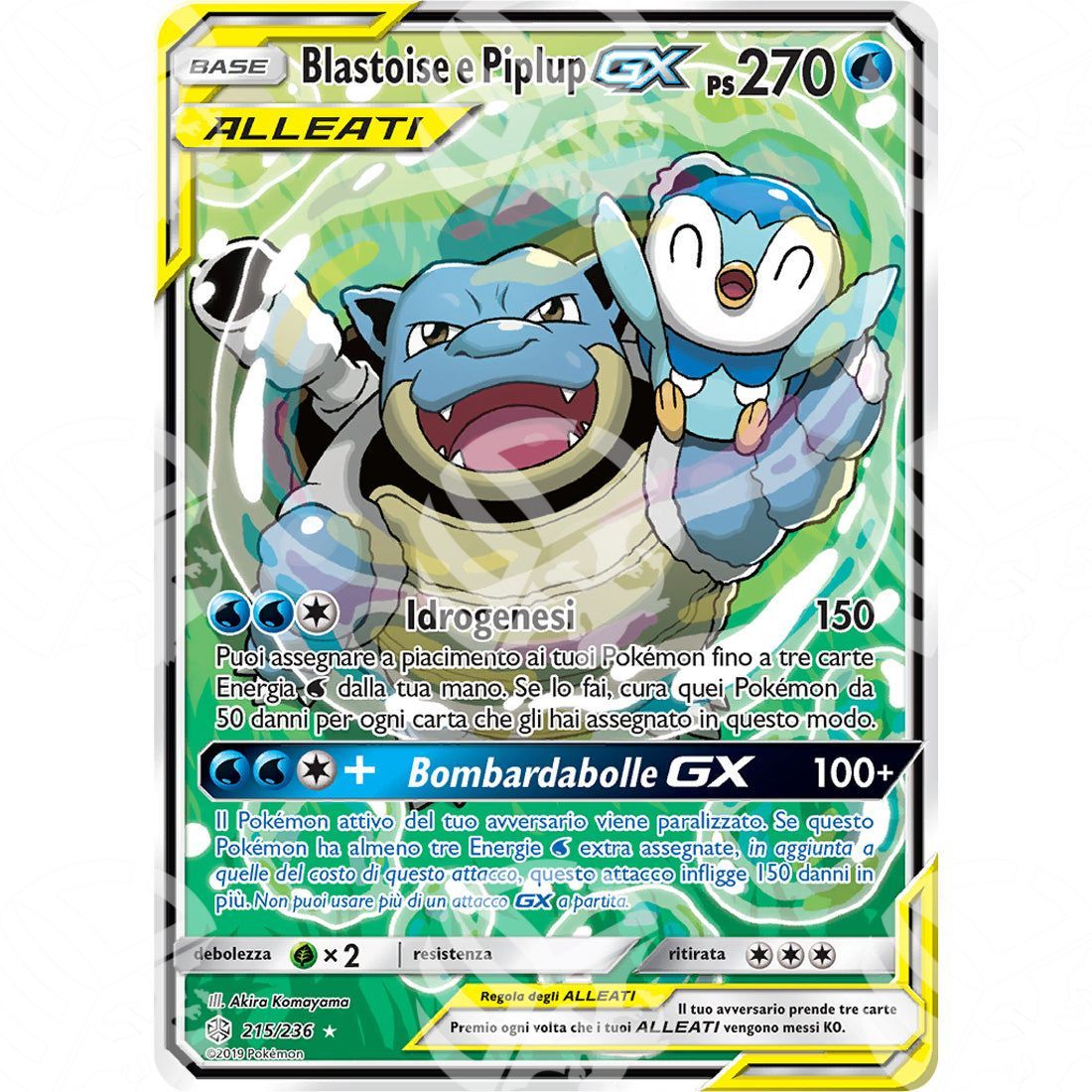 Eclissi Cosmica - Blastoise & Piplup GX - Secret Rare 215/236 - Warcard - Eclissi Cosmica - Blastoise & Piplup GX - Secret Rare 215/236 i prezzi più bassi sul mercato, solo da www.warcardshop.com! Carte singole, box, buste e mazzi.