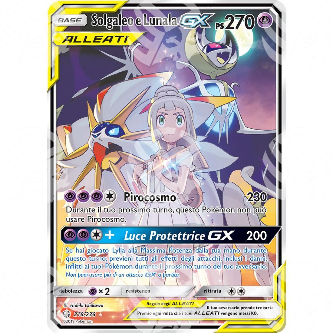 Eclissi Cosmica - Solgaleo & Lunala GX - Secret Rare 216/236 - Warcard - Eclissi Cosmica - Solgaleo & Lunala GX - Secret Rare 216/236 i prezzi più bassi sul mercato, solo da www.warcardshop.com! Carte singole, box, buste e mazzi.