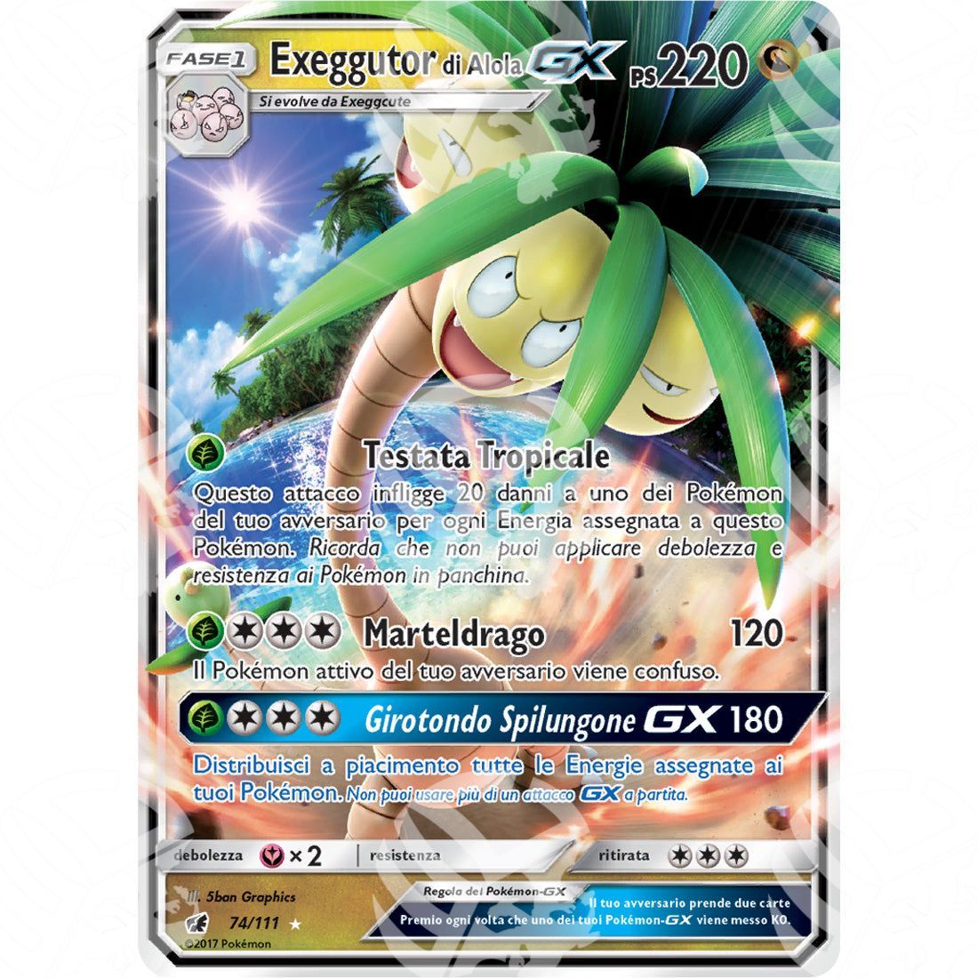 Invasione Scarlatta - Alolan Exeggutor GX - Holo Rare 74/111 - Warcard - Invasione Scarlatta - Alolan Exeggutor GX - Holo Rare 74/111 i prezzi più bassi sul mercato, solo da www.warcardshop.com! Carte singole, box, buste e mazzi.