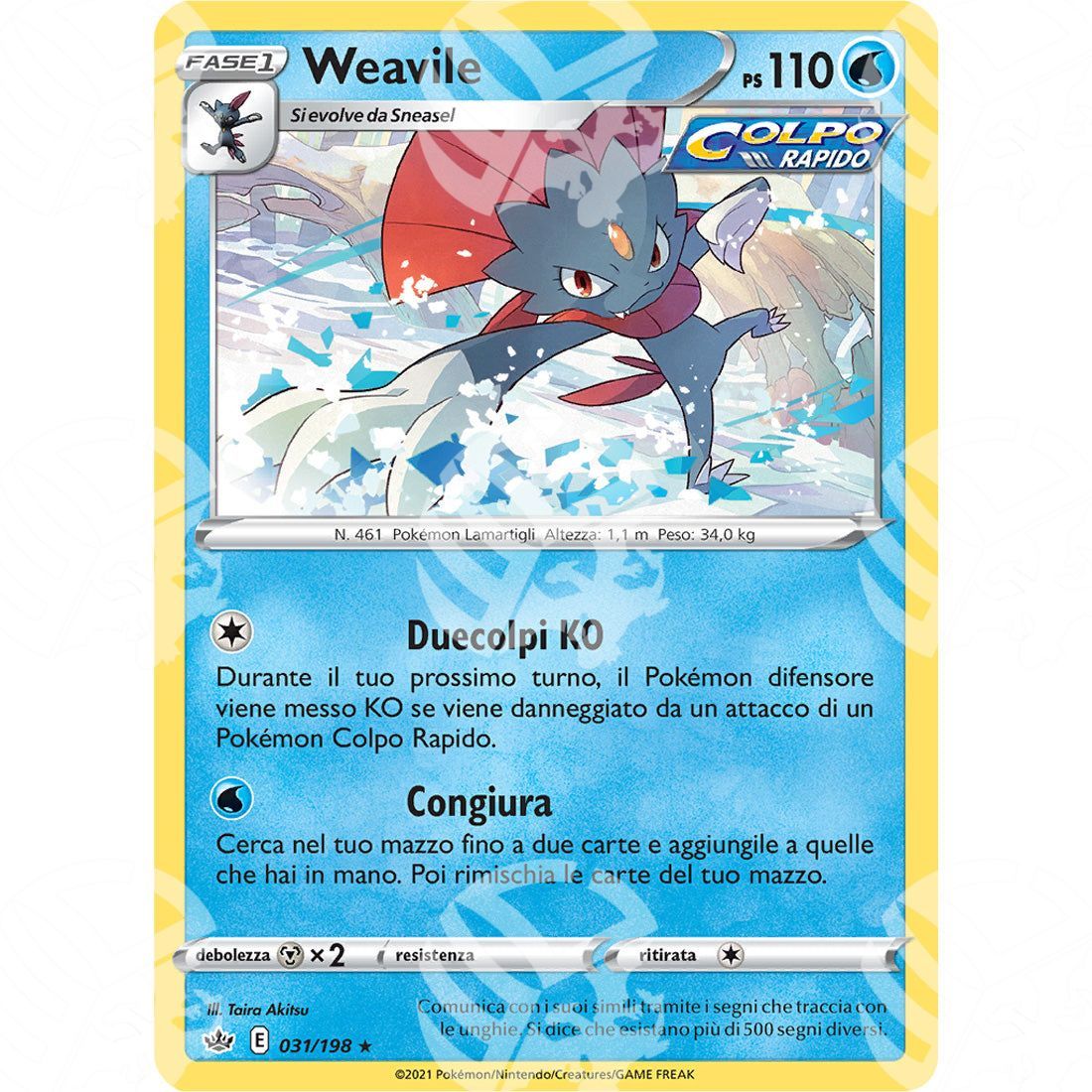 Regno Glaciale - Weavile - Holo Rare 031/198 - Warcard - Regno Glaciale - Weavile - Holo Rare 031/198 i prezzi più bassi sul mercato, solo da www.warcardshop.com! Carte singole, box, buste e mazzi.