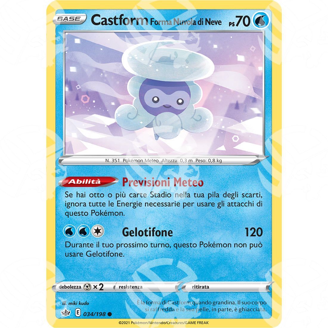 Regno Glaciale - Castform Snowy Form - 034/198 - Warcard - Regno Glaciale - Castform Snowy Form - 034/198 i prezzi più bassi sul mercato, solo da www.warcardshop.com! Carte singole, box, buste e mazzi.