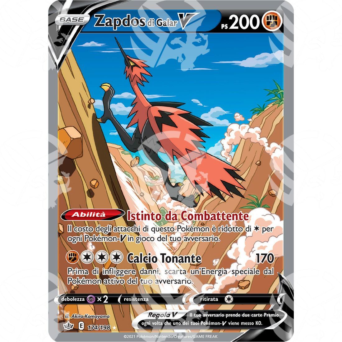 Regno Glaciale - Galarian Zapdos V - Ultra Rare 174/198 - Warcard - Regno Glaciale - Galarian Zapdos V - Ultra Rare 174/198 i prezzi più bassi sul mercato, solo da www.warcardshop.com! Carte singole, box, buste e mazzi.