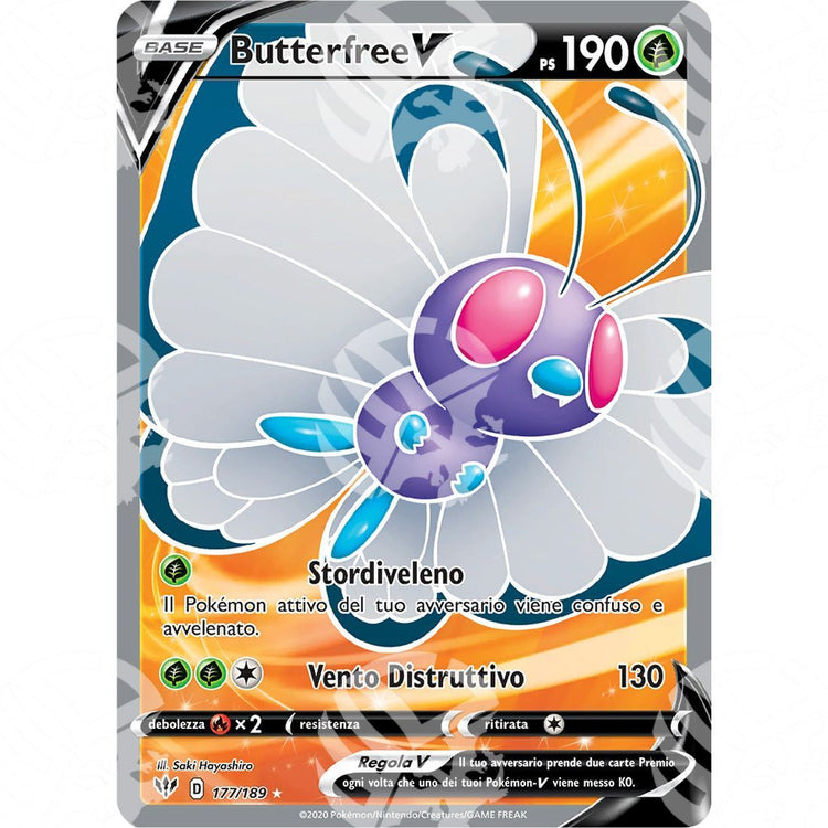 Fiamme Oscure - Butterfree V - Ultra Rare 177/189 - Warcard - Fiamme Oscure - Butterfree V - Ultra Rare 177/189 i prezzi più bassi sul mercato, solo da www.warcardshop.com! Carte singole, box, buste e mazzi.