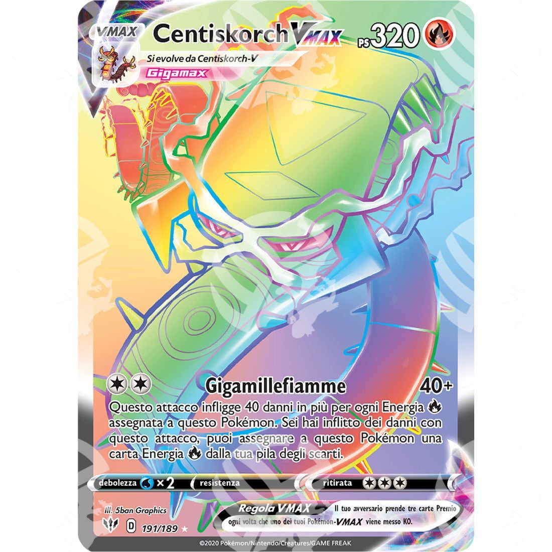 Fiamme Oscure - Centiskorch VMAX - Rainbow 191/189 - Warcard - Fiamme Oscure - Centiskorch VMAX - Rainbow 191/189 i prezzi più bassi sul mercato, solo da www.warcardshop.com! Carte singole, box, buste e mazzi.