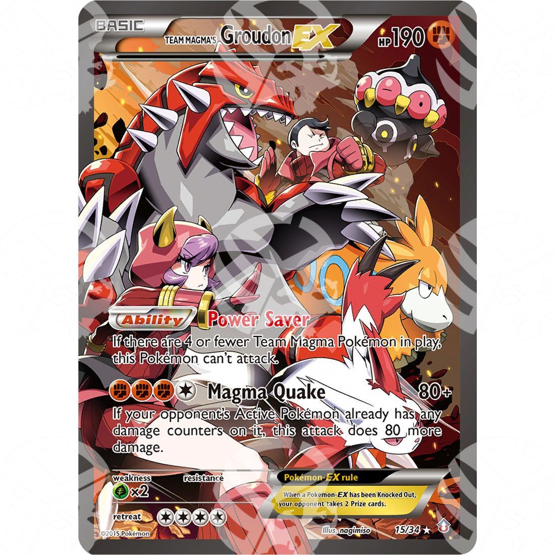 Double Crisis - Team Magma's Groudon EX - Holo Rare 15/34 - Warcard - Double Crisis - Team Magma's Groudon EX - Holo Rare 15/34 i prezzi più bassi sul mercato, solo da www.warcardshop.com! Carte singole, box, buste e mazzi.