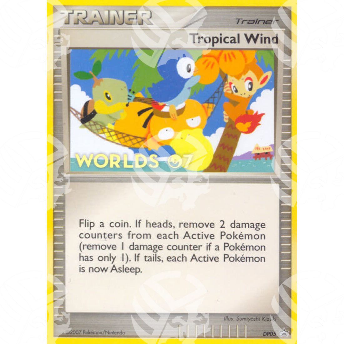 Black Star Promos - DP - Tropical Wind [Staff] - Non Holo Promo DP05 - Warcard - Black Star Promos - DP - Tropical Wind [Staff] - Non Holo Promo DP05 i prezzi più bassi sul mercato, solo da www.warcardshop.com! Carte singole, box, buste e mazzi.