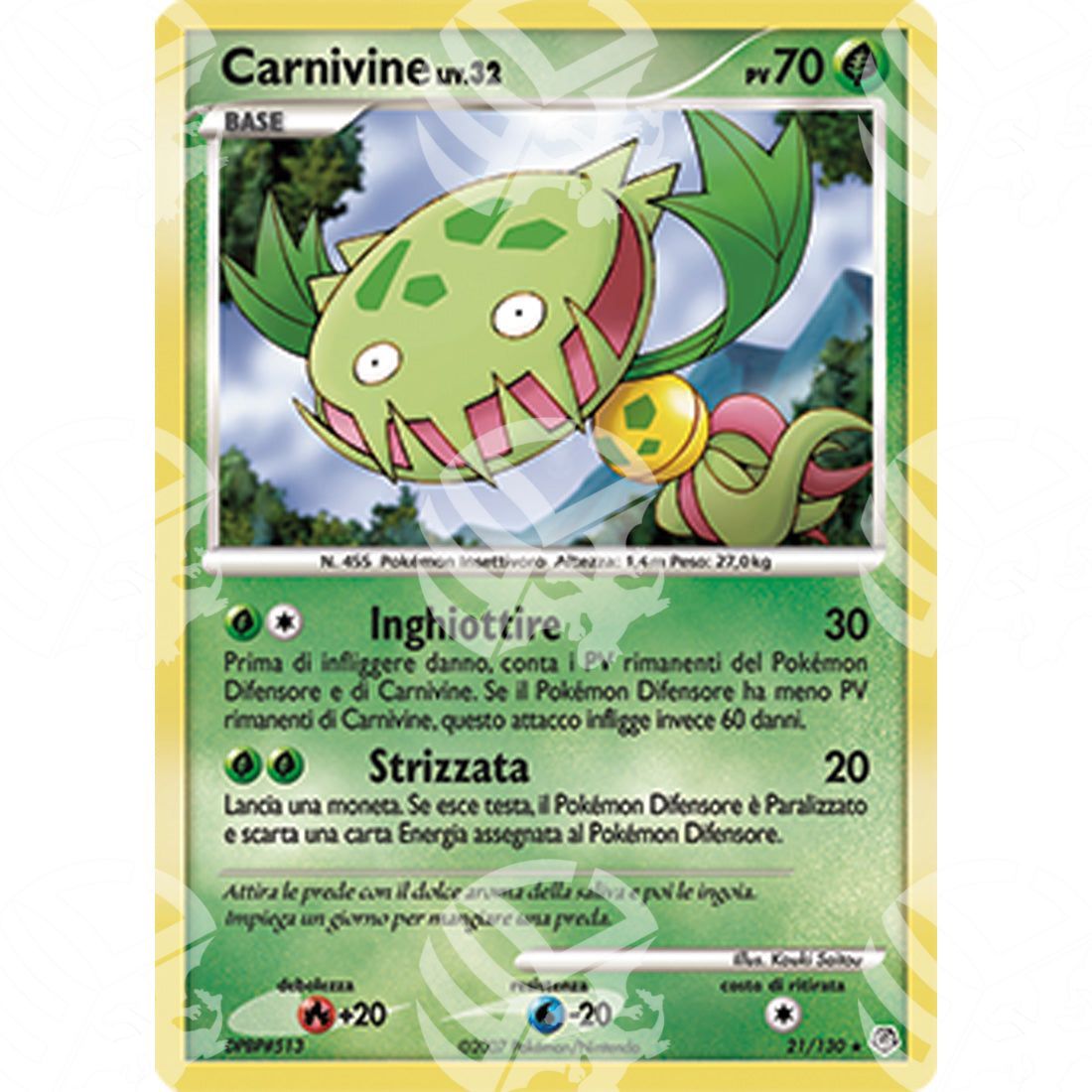 Diamante e Perla - Carnivine Lv.32 - 21/130 - Warcard - Diamante e Perla - Carnivine Lv.32 - 21/130 i prezzi più bassi sul mercato, solo da www.warcardshop.com! Carte singole, box, buste e mazzi.