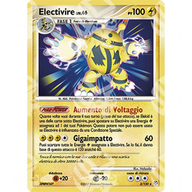 Diamante e Perla - Electivire Lv.46 - Holo Rare 3/130 - Warcard - Diamante e Perla - Electivire Lv.46 - Holo Rare 3/130 i prezzi più bassi sul mercato, solo da www.warcardshop.com! Carte singole, box, buste e mazzi.