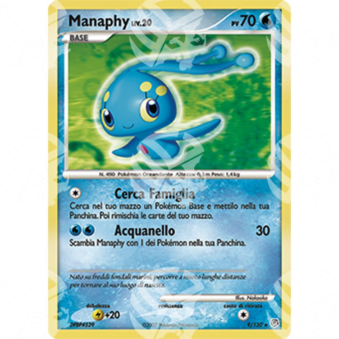 Diamante e Perla - Manaphy Lv.20 - Holo Rare 9/130 - Warcard - Diamante e Perla - Manaphy Lv.20 - Holo Rare 9/130 i prezzi più bassi sul mercato, solo da www.warcardshop.com! Carte singole, box, buste e mazzi.