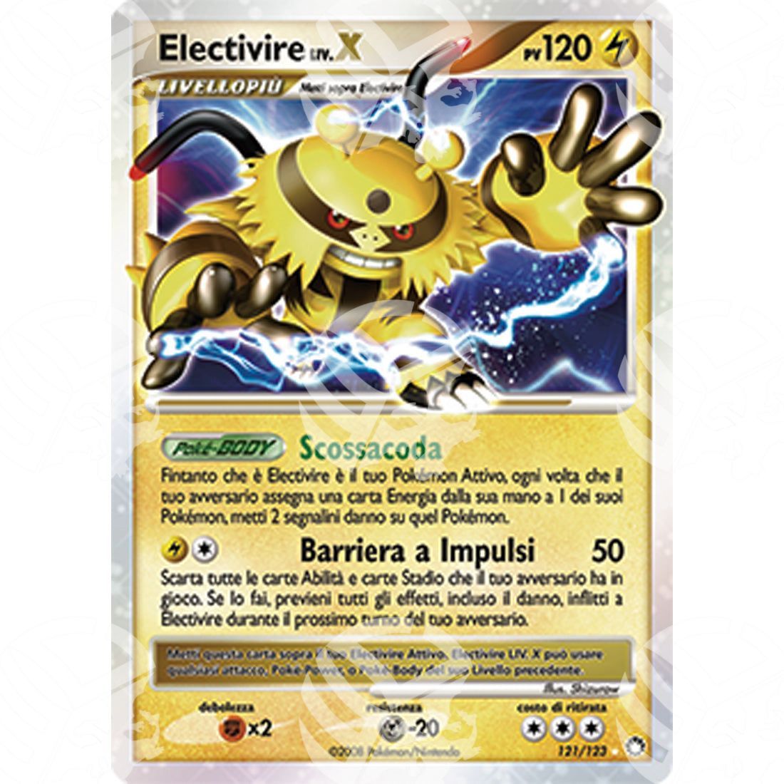 Tesori Misteriosi - Electivire LV.X - Holo Rare 121/123 - Warcard - Tesori Misteriosi - Electivire LV.X - Holo Rare 121/123 i prezzi più bassi sul mercato, solo da www.warcardshop.com! Carte singole, box, buste e mazzi.