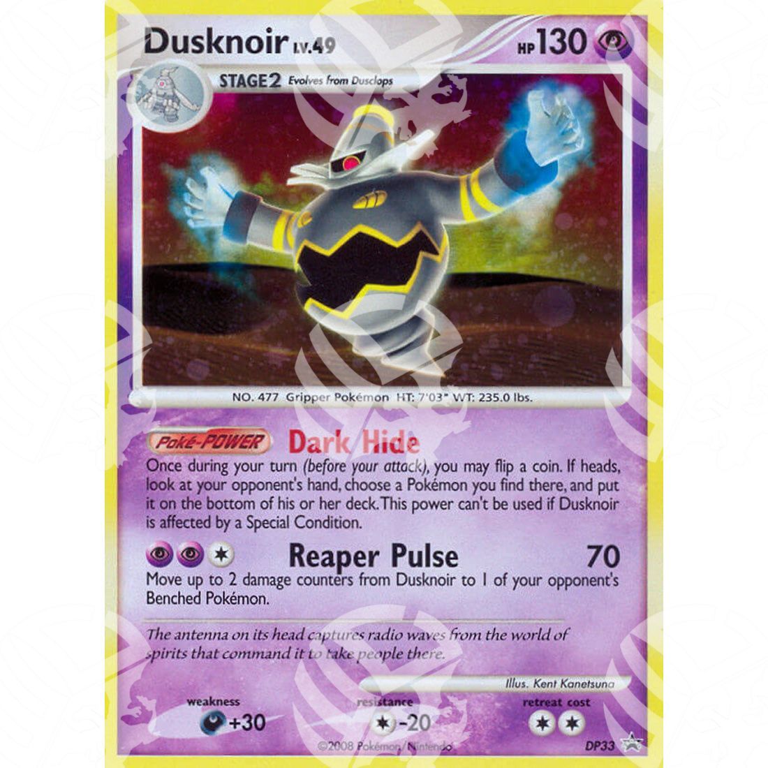 Black Star Promos - DP - Dusknoir - Holo Promo DP33 - Warcard - Black Star Promos - DP - Dusknoir - Holo Promo DP33 i prezzi più bassi sul mercato, solo da www.warcardshop.com! Carte singole, box, buste e mazzi.