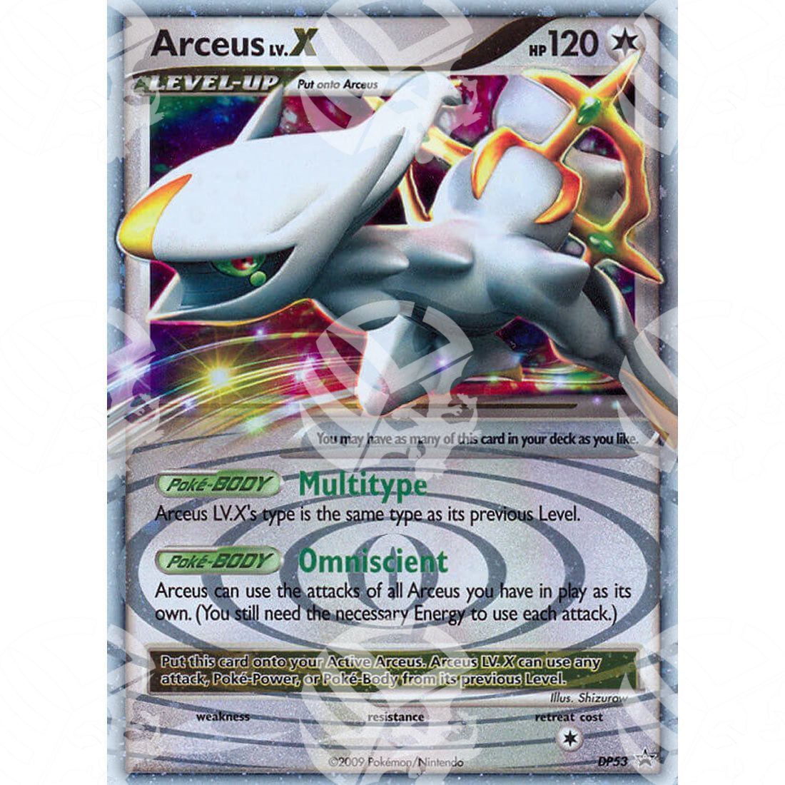 Black Star Promos - DP - Arceus LV.X - Holo Promo DP53 - Warcard - Black Star Promos - DP - Arceus LV.X - Holo Promo DP53 i prezzi più bassi sul mercato, solo da www.warcardshop.com! Carte singole, box, buste e mazzi.