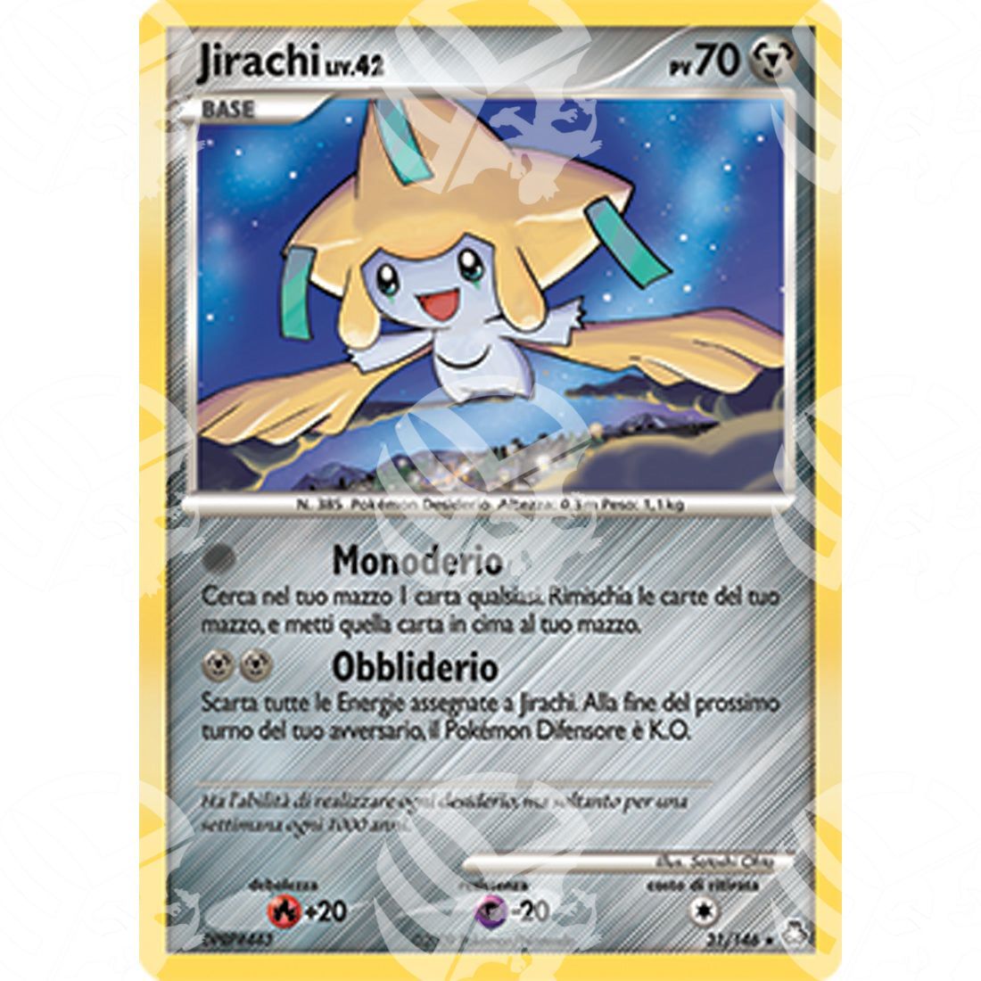 Il Risveglio dei Miti - Jirachi Lv.42 - 31/146 - Warcard - Il Risveglio dei Miti - Jirachi Lv.42 - 31/146 i prezzi più bassi sul mercato, solo da www.warcardshop.com! Carte singole, box, buste e mazzi.