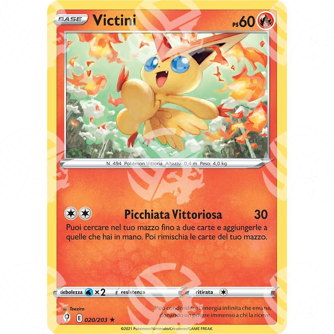 Evoluzioni Eteree - Victini - Holo Rare 020/203 - Warcard - Evoluzioni Eteree - Victini - Holo Rare 020/203 i prezzi più bassi sul mercato, solo da www.warcardshop.com! Carte singole, box, buste e mazzi.