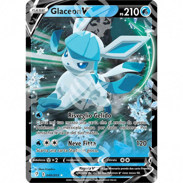 Evoluzioni Eteree - Glaceon V - 040/203 - Warcard - Evoluzioni Eteree - Glaceon V - 040/203 i prezzi più bassi sul mercato, solo da www.warcardshop.com! Carte singole, box, buste e mazzi.