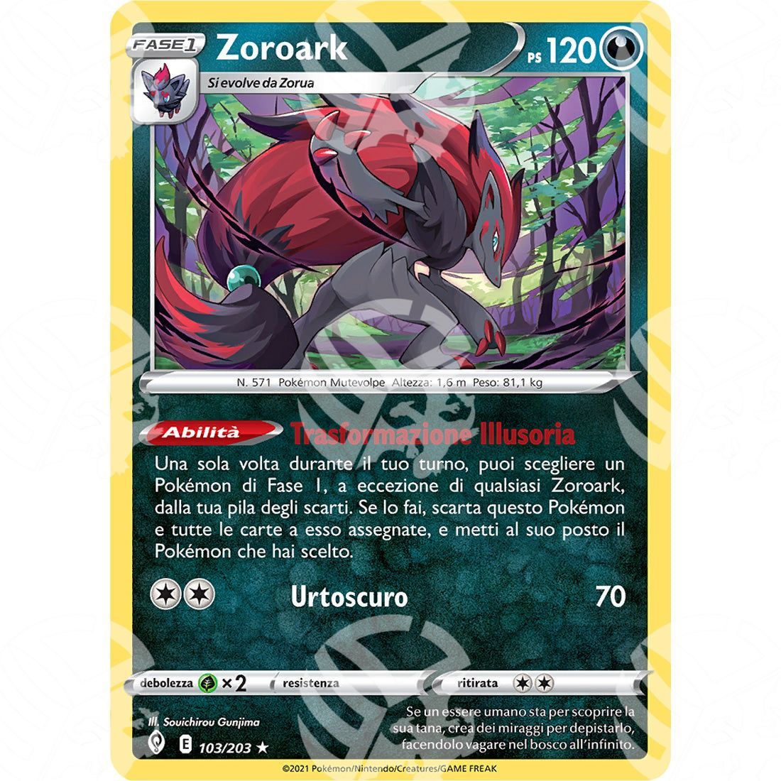 Evoluzioni Eteree - Zoroark - Holo Rare 103/203 - Warcard - Evoluzioni Eteree - Zoroark - Holo Rare 103/203 i prezzi più bassi sul mercato, solo da www.warcardshop.com! Carte singole, box, buste e mazzi.