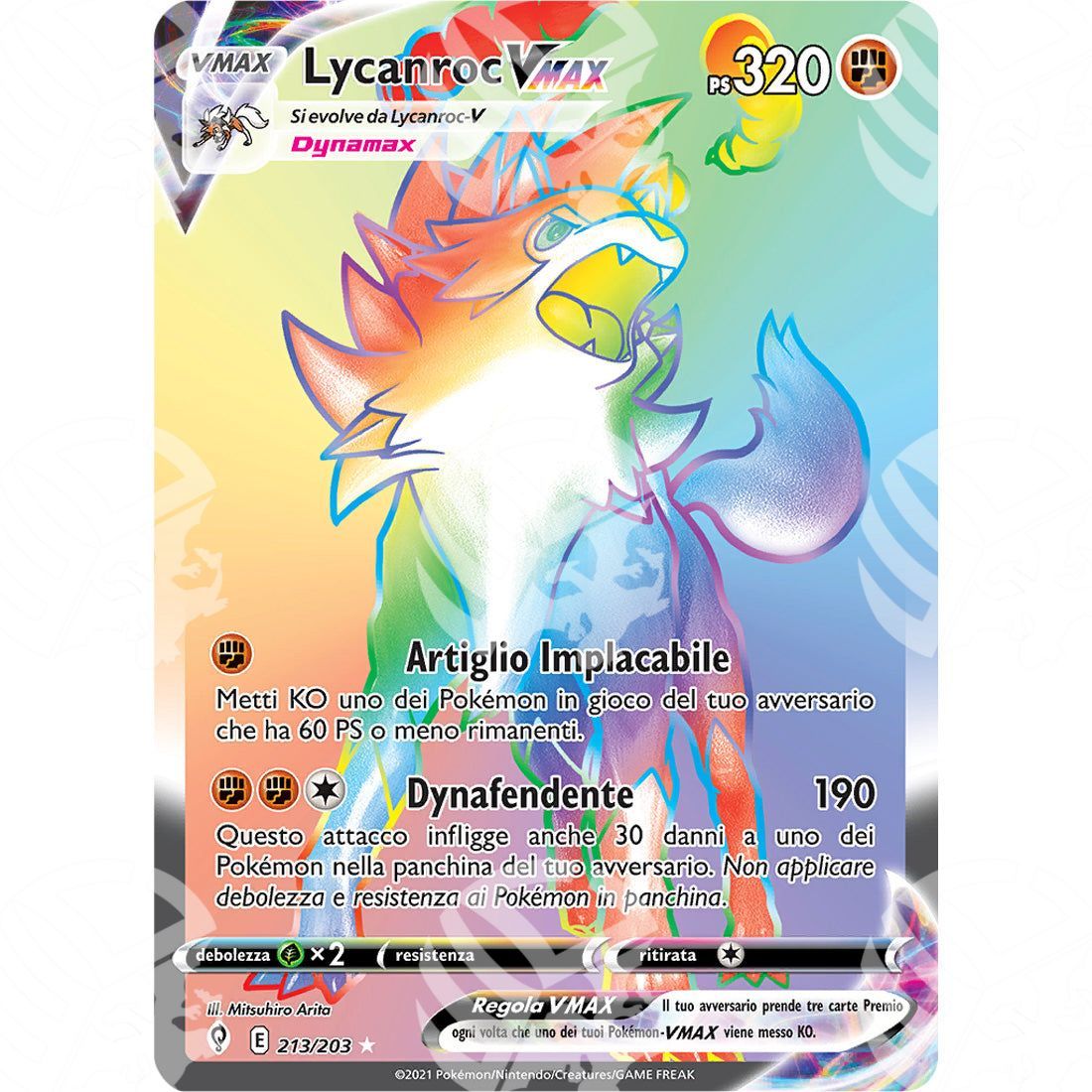 Evoluzioni Eteree - Lycanroc VMAX - Rainbow Rare 213/203 - Warcard - Evoluzioni Eteree - Lycanroc VMAX - Rainbow Rare 213/203 i prezzi più bassi sul mercato, solo da www.warcardshop.com! Carte singole, box, buste e mazzi.