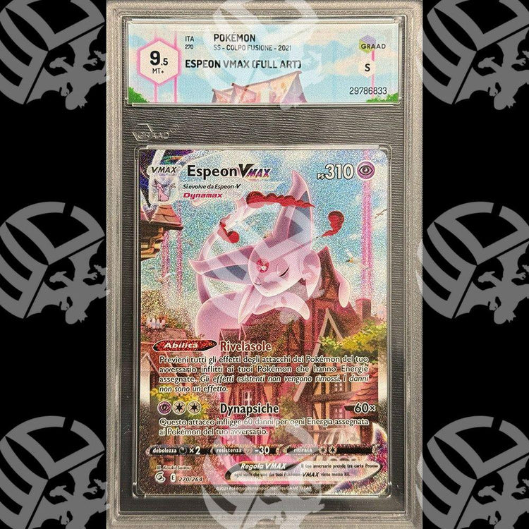 Espeon VMAX Colpo Fusione - GRAAD 9,5 - Warcard - Gradate i prezzi più bassi sul mercato, solo da www.warcardshop.com! Carte singole, box, buste e mazzi.